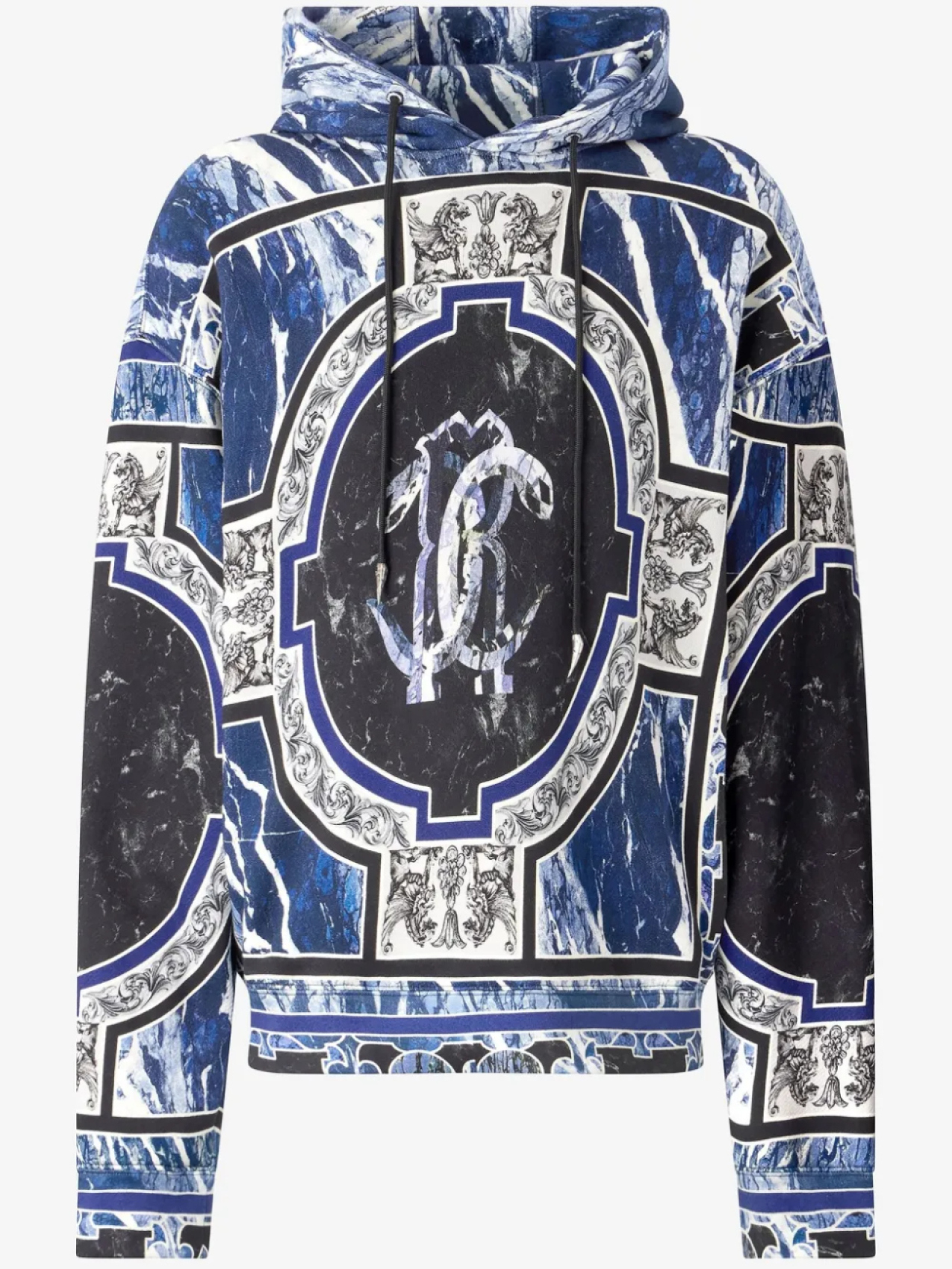 

Толстовка с капюшоном из хлопка Roberto Cavalli, синий