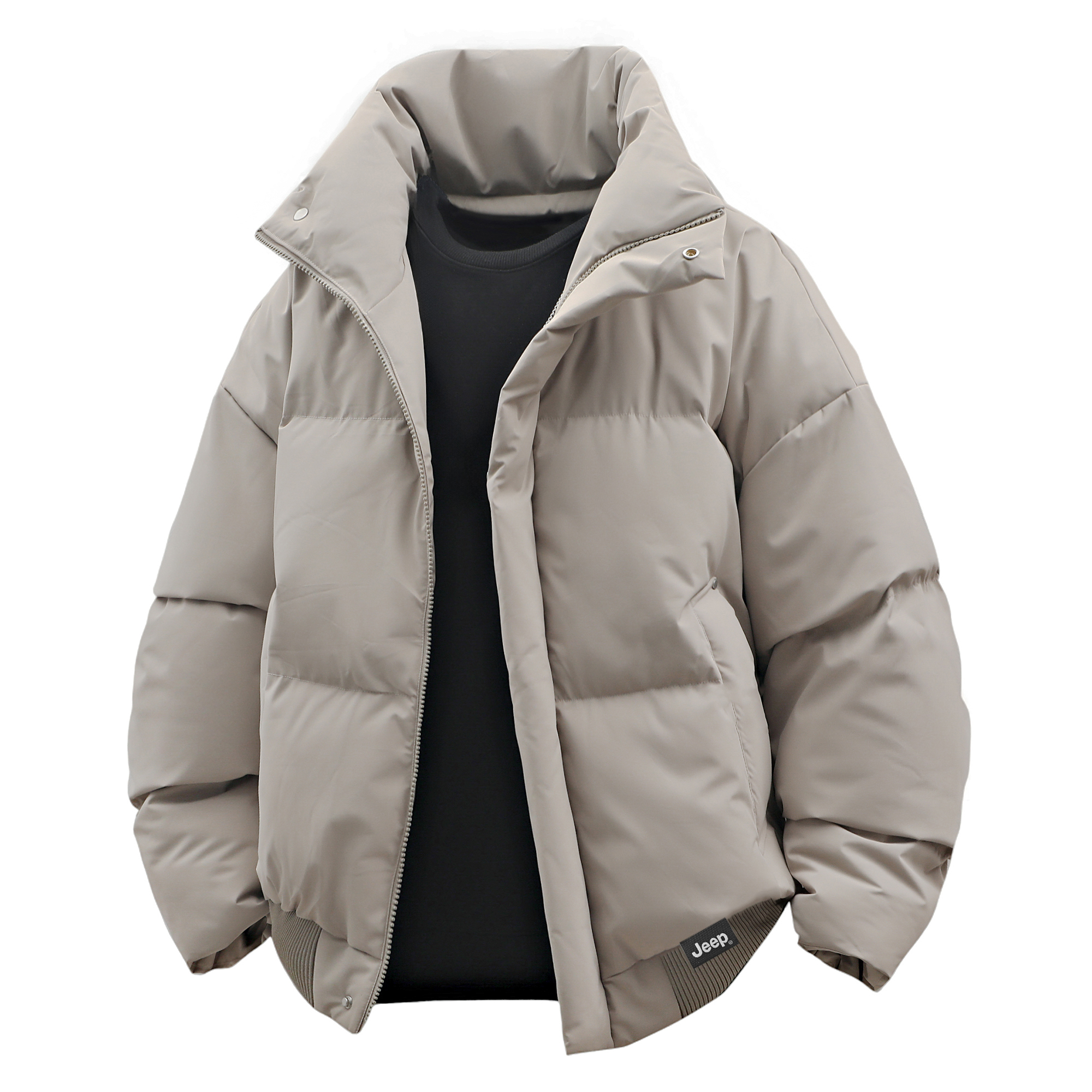 

Пуховик Unisex Stand Collar Thickened Padded Puffer Jacket Jeep, светло-хаки