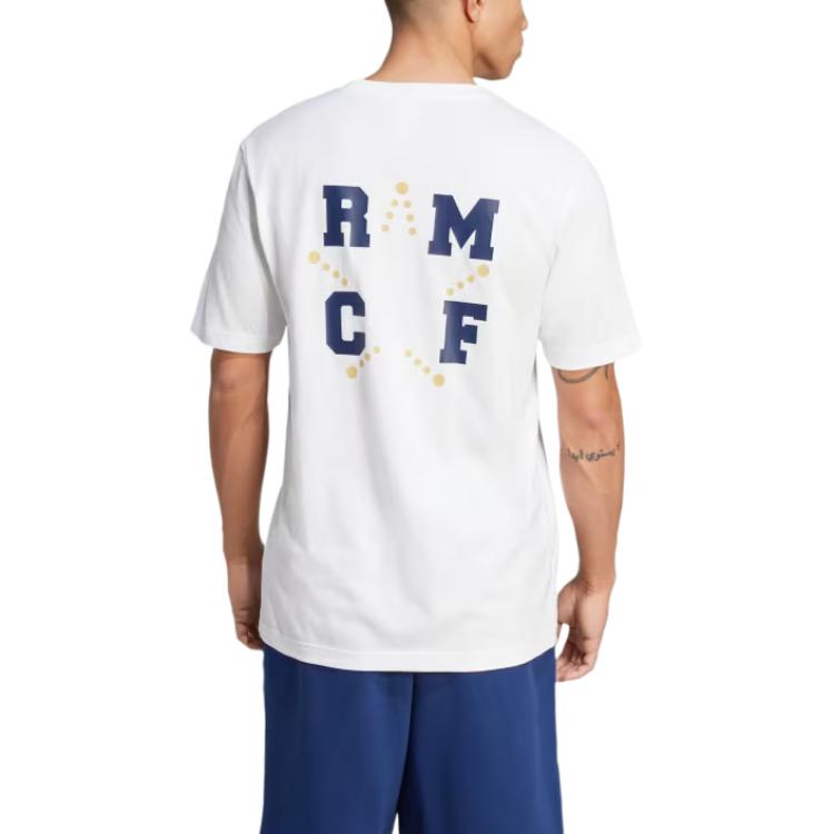 Футболка adidas Real Madrid VRCT T-Shirt 'White Navy', белый — фото 4