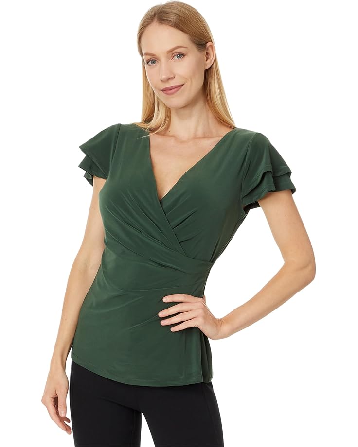 

Топ Vince Camuto V-Neck Surplice Top, цвет Military Green