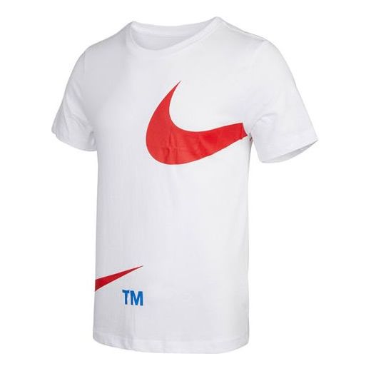 Футболка sportswear large logo printing round neck short sleeve white Nike, белый
