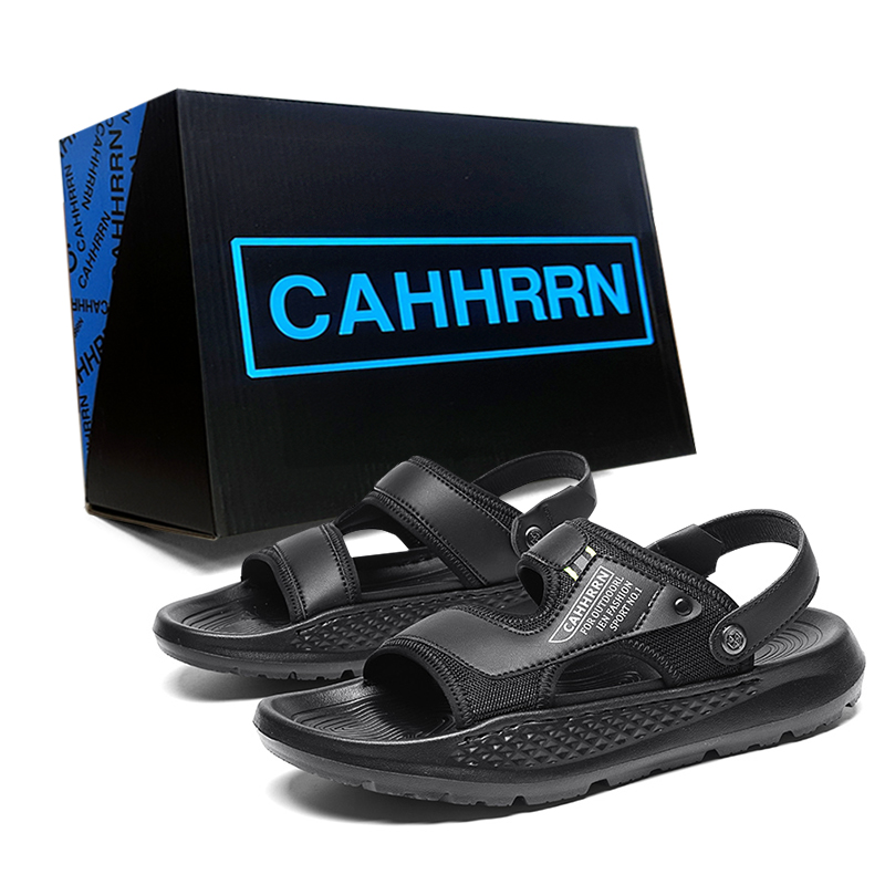 

CAHHRRN Мужские пляжные сандалии зелёно-чёрные, цвет Black