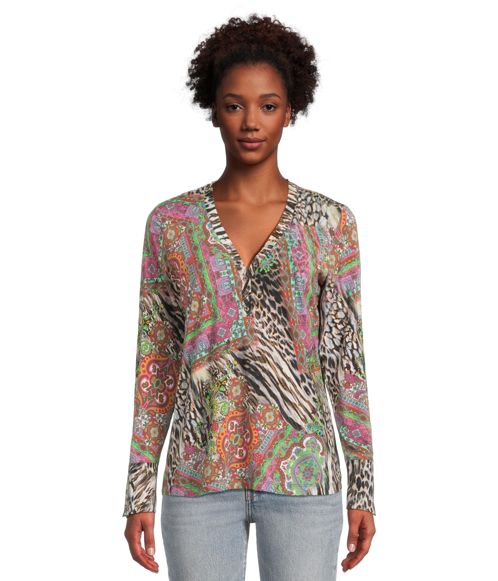 

Топ Johnny Was The Janie Favorite Henley Top, цвет Paisley Tie