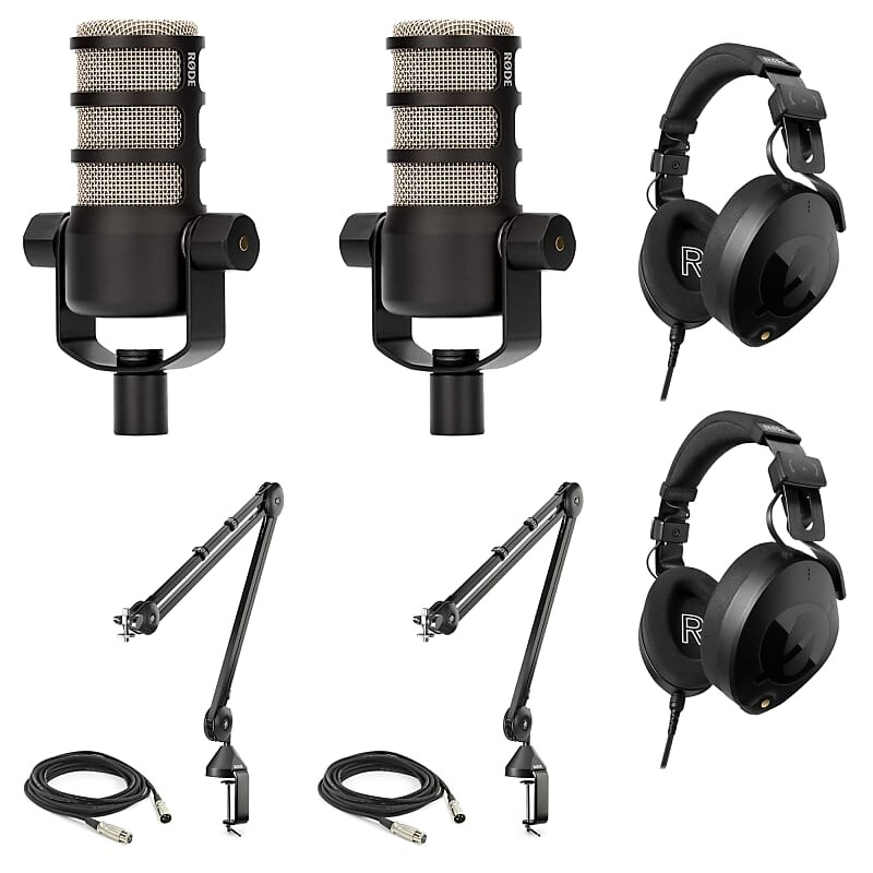 

Микрофон RODE 2x Podmic, 2x NTH-100, 2x Rode PSA1, 2x XLR