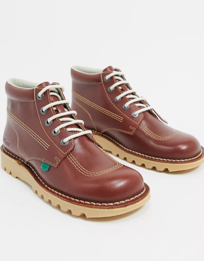 

Ботинки Kickers из коричневой кожи, Коричневый, Ботинки Kickers из коричневой кожи