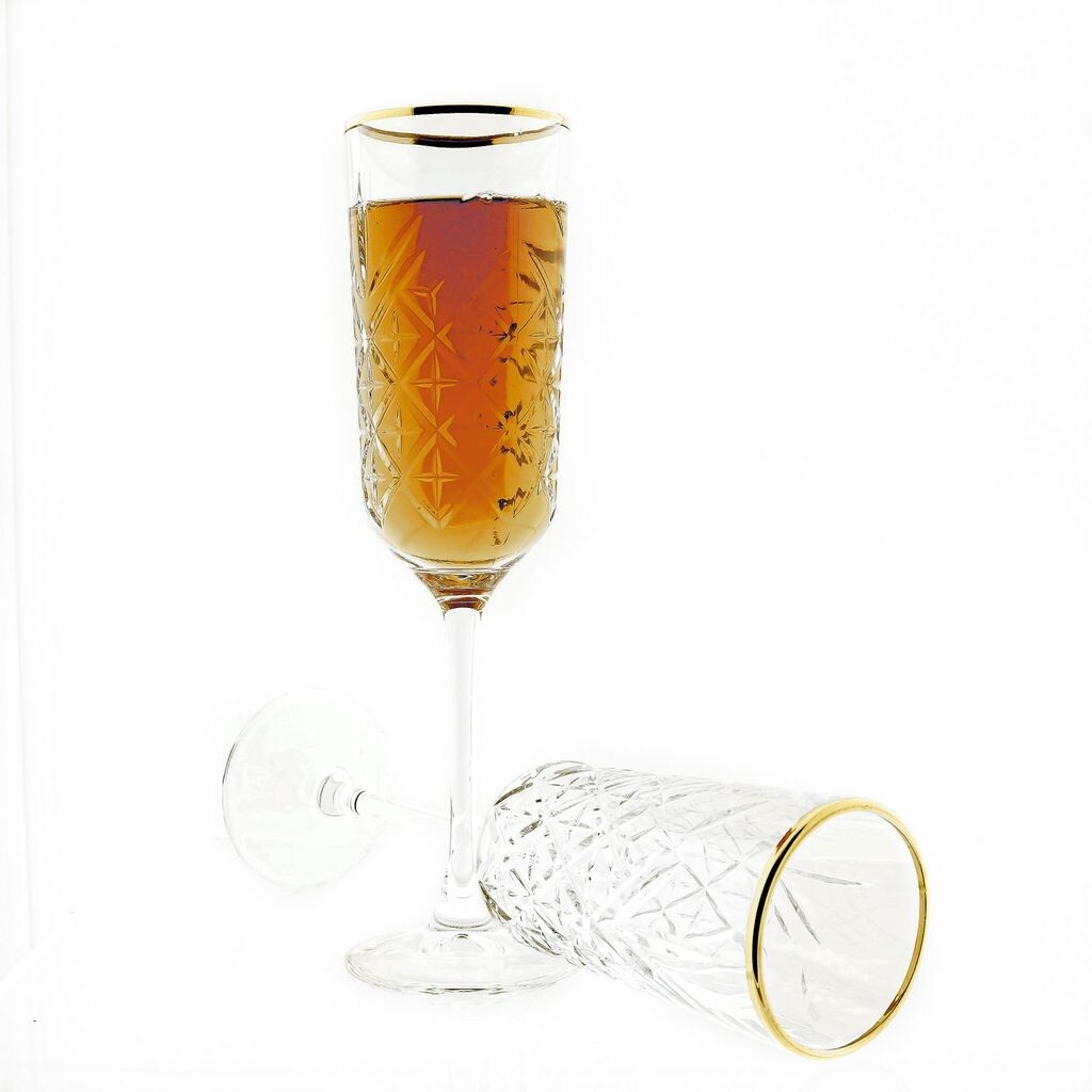 

Pasabahce 440356 Timeless Golden Touch Бокал для шампанского, бокал для шампанского 175 мл, прозрачное золото, 4 шт. в упаковке