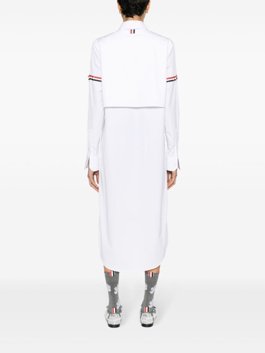 

Thom Browne платье-рубашка длины миди, белый