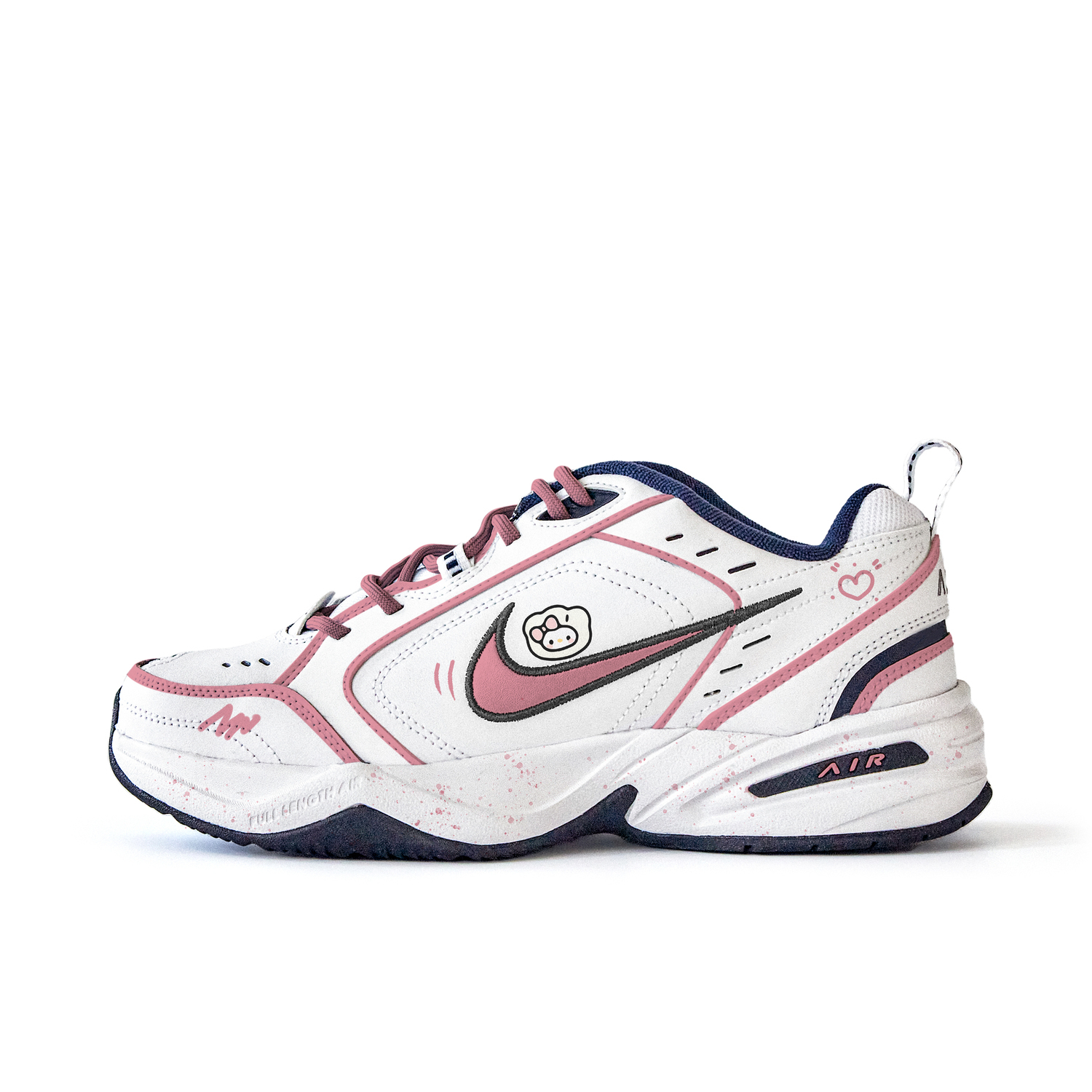 

Nike Air Monarch 4 противоскользящие износостойкие низкие массивные кроссовки унисекс бело-розовые, цвет White