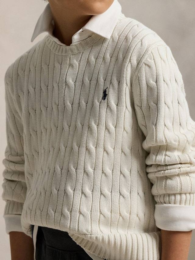 Детский поло из хлопка с узором кос Ralph Lauren, Nevis — фото 3