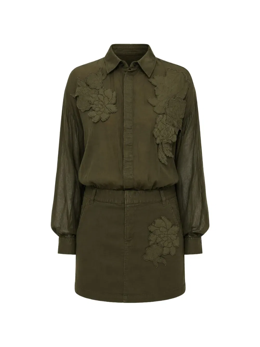 Платье-Рубашка Blossom-Patch Dsquared2, зеленый