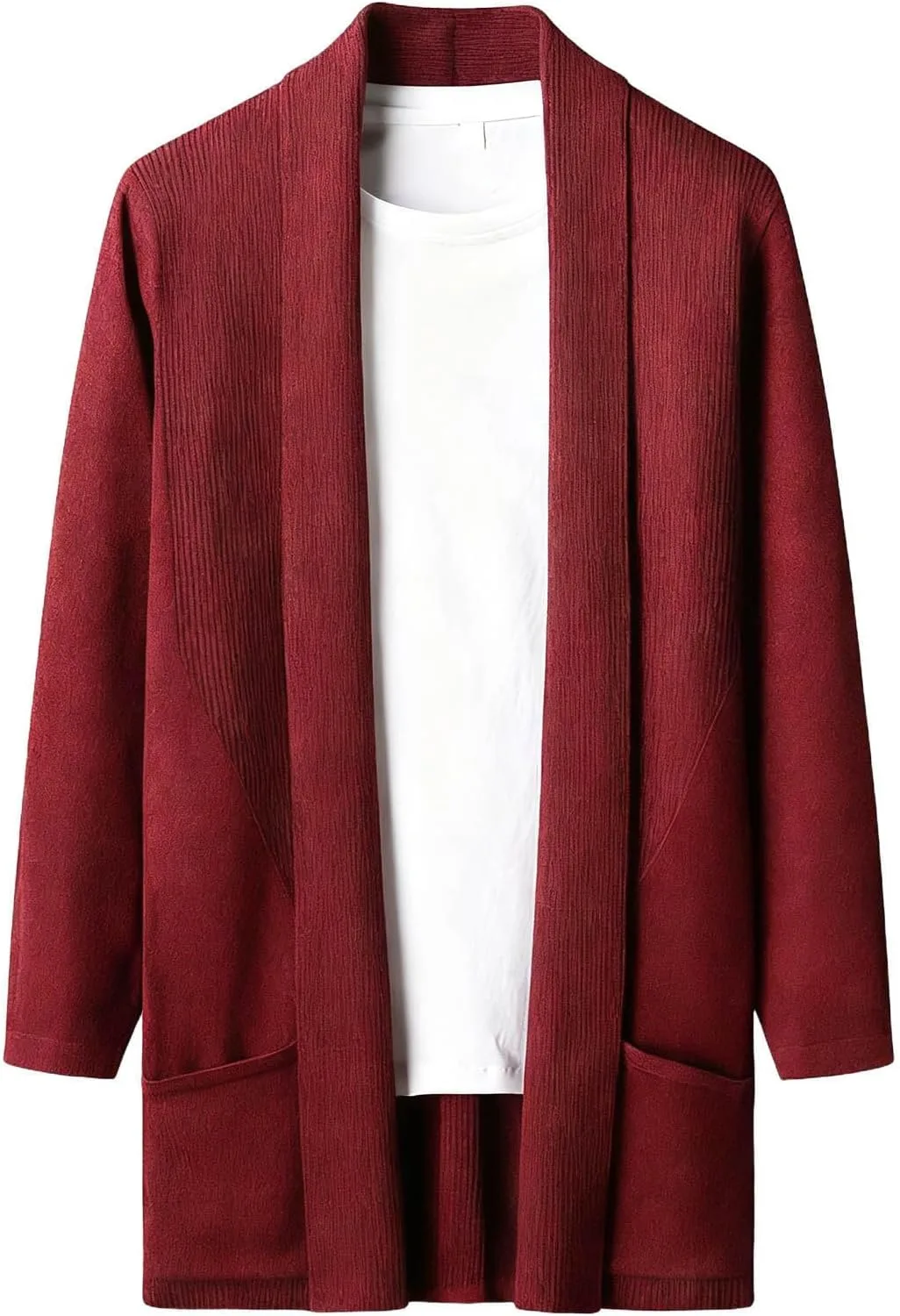 

Мужской кардиган Cambkatl с открытой передней частью, длинными рукавами и воротником-шалью