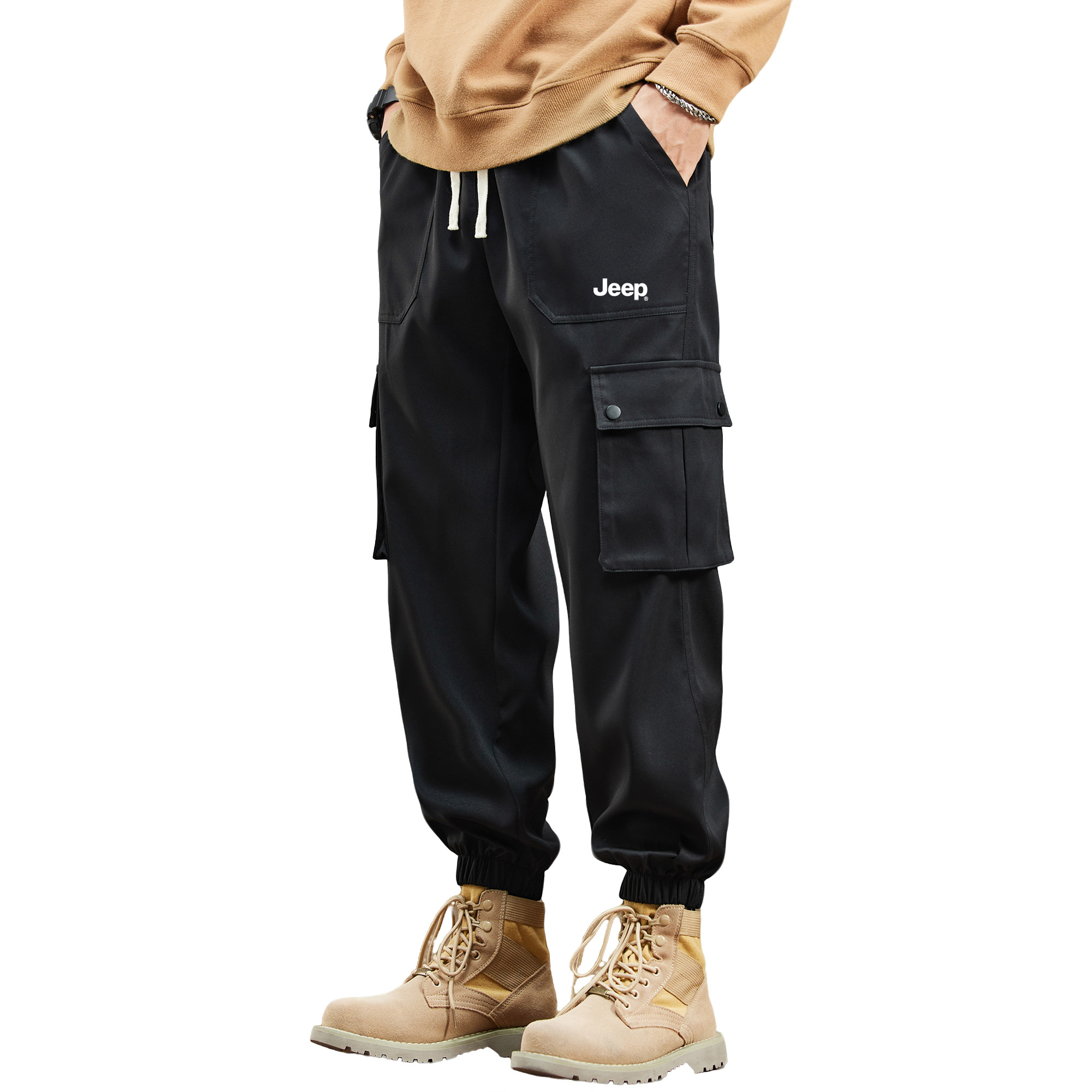 

Кargo-брюки Unisex Moderate Jeep, черный (thickened and fleece-lined upgraded)[jeep]