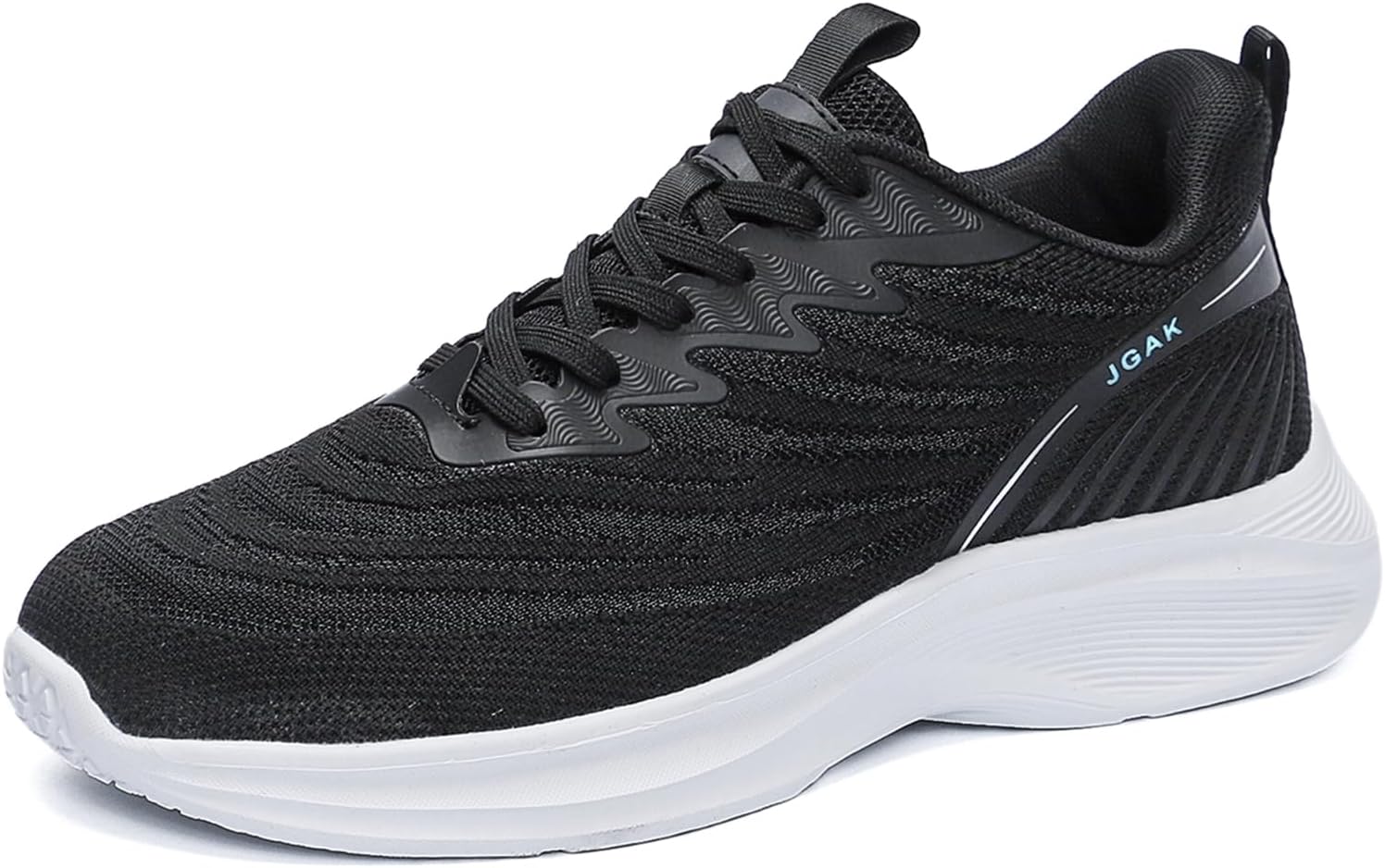 

Мужские спортивные кроссовки с сетчатой дышащей поверхностью, шнуровкой и модным дизайном, с толстой подошвой, противоскользящие и легкие с амортизацией, повседневные кроссовки для ходьбы, покупок и бадминтона Qaoterod, черный