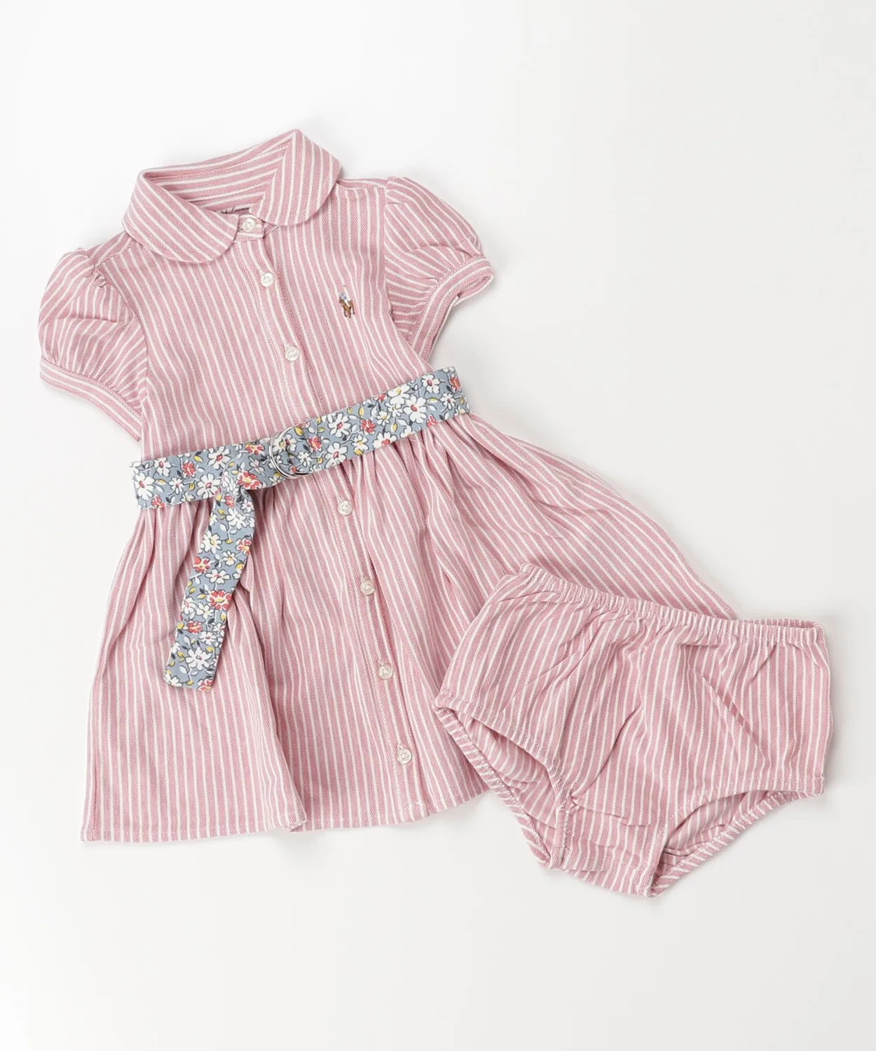 Платье-поло с поясом и шортами Ralph Lauren, хлопок, розовый — фото 4