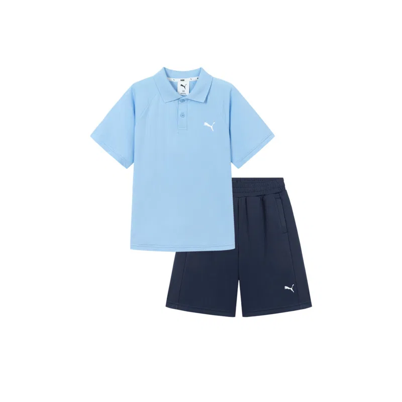 Детское спортивное поло с воротником PUMA, Blue Tone 00388