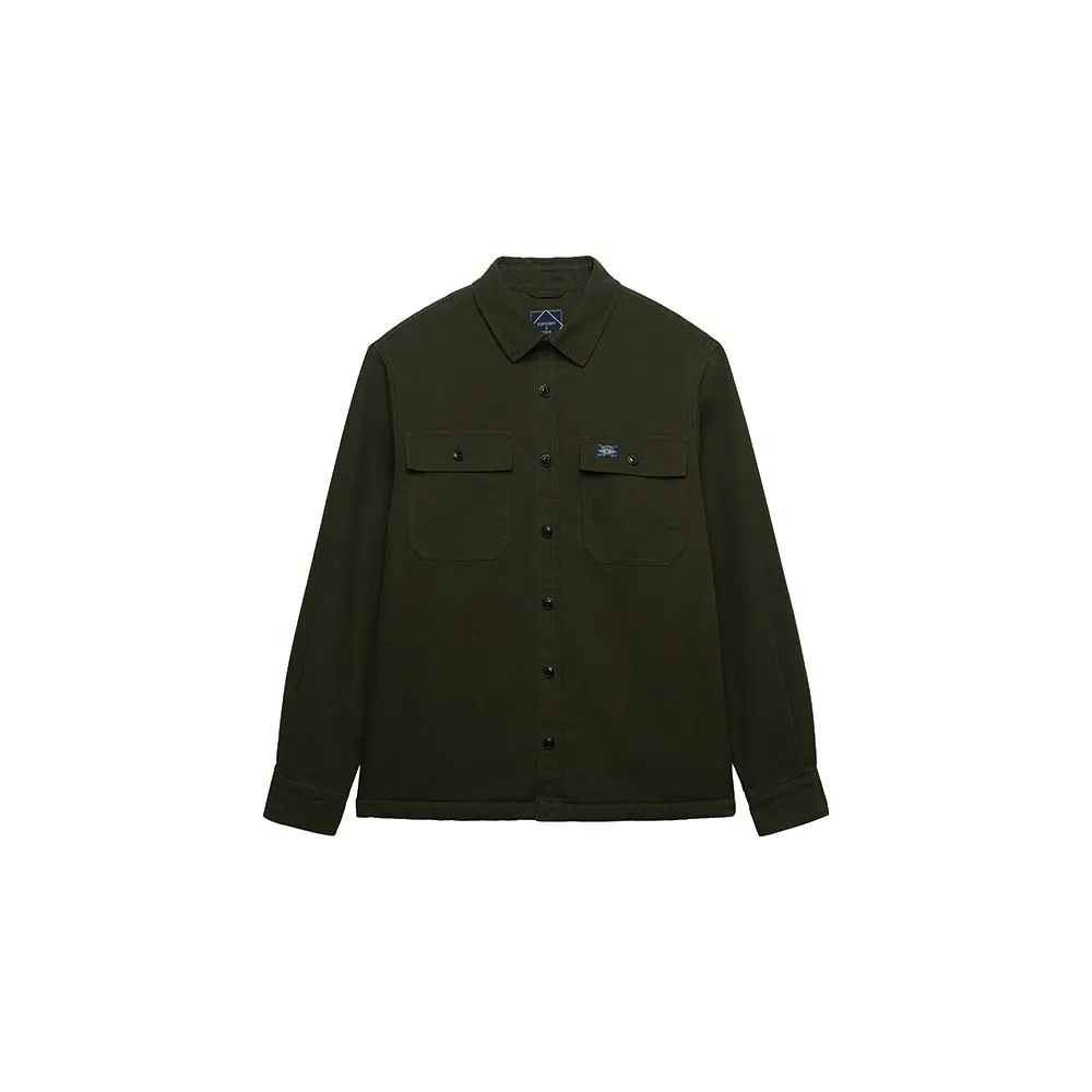 Рубашка с длинным рукавом Superdry Vintage Borg Lined Miller, зеленый — фото 3