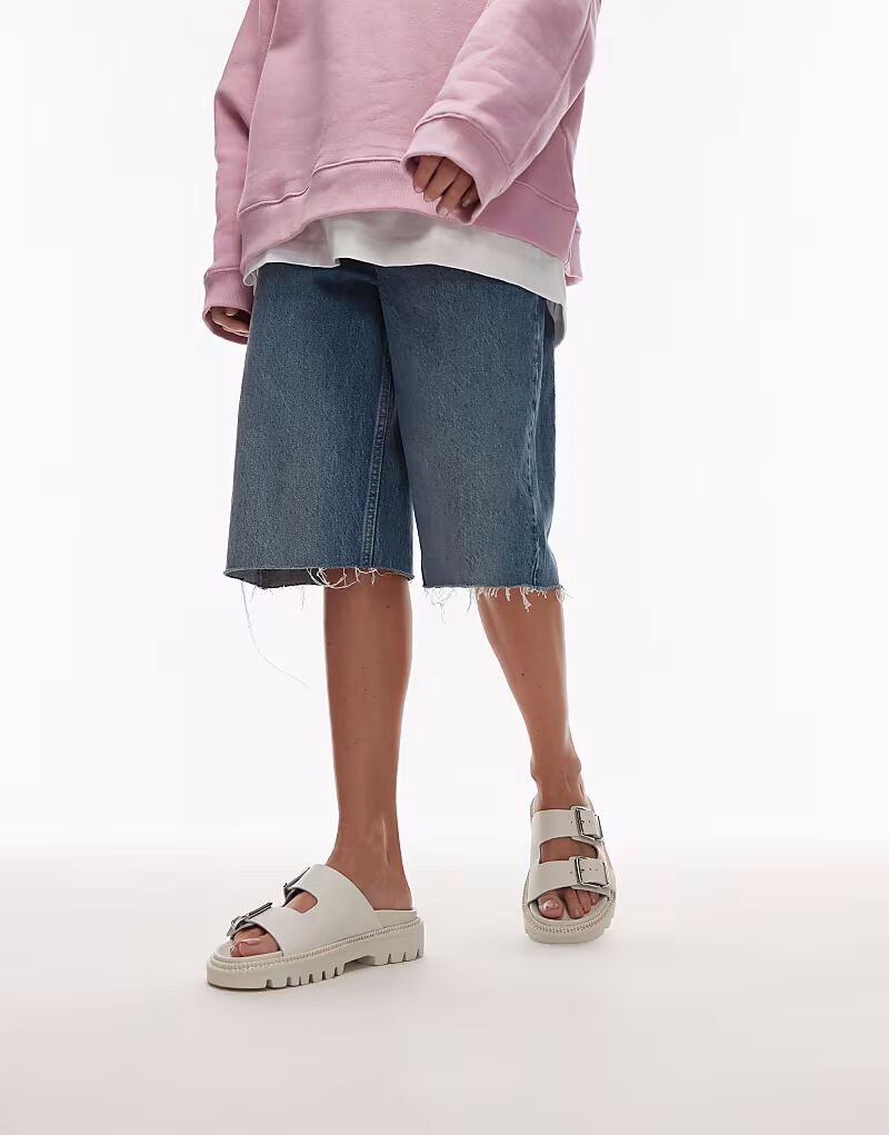 Сандалии Tommy Jeans с двумя ремешками и пряжками белого цвета — фото 3