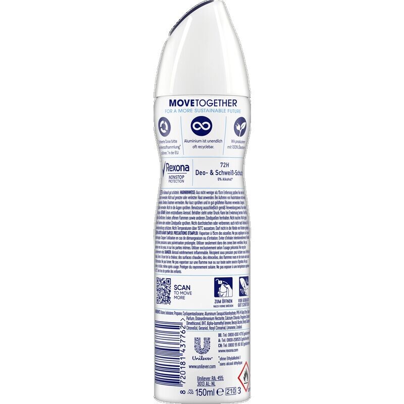 Спрей-антиперспирант Nonstop Protection Cotton Dry Rexona, 150 ml — фото 2