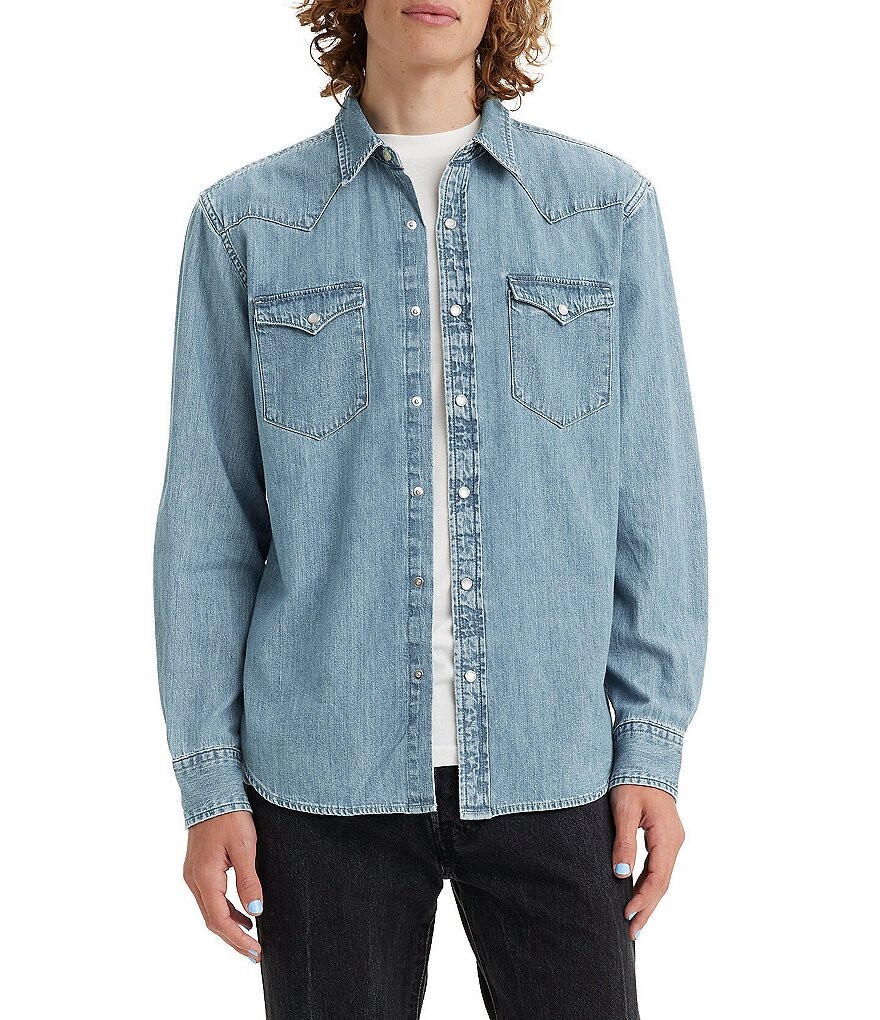 

Джинсовая рубашка в стиле вестерн с длинными рукавами Levi's, синий