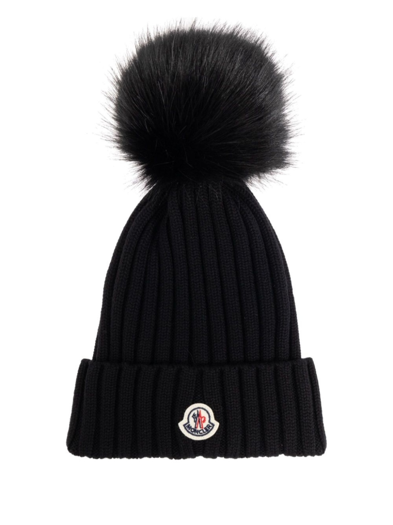 

Шерстяная шапка бини с помпоном Moncler, черный