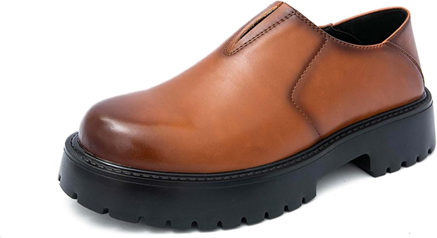 

Мужские туфли на платформе с толстой подошвой, винтажная кожа, для работы и офиса, классические лоферы, свадебные и вечерние туфли к костюму, оксфорды и дерби Generic, коричневый