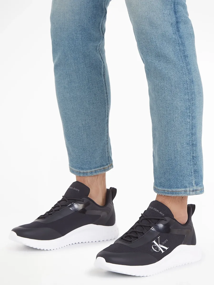 Кроссовки Calvin Klein Jeans "EVA RUNNER LOW LACE ML MIX", черный/белый — фото 2