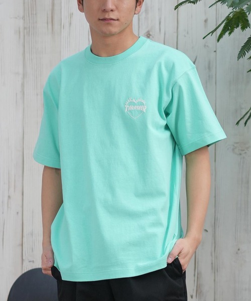 

Футболка с коротким рукавом, увеличенный вышитый логотип, унисекс THRASHER, зеленый