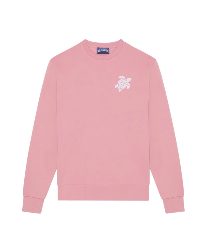 

Хлопковая толстовка с круглым вырезом и большой вышивкой в виде черепахи. Vilebrequin, розовый