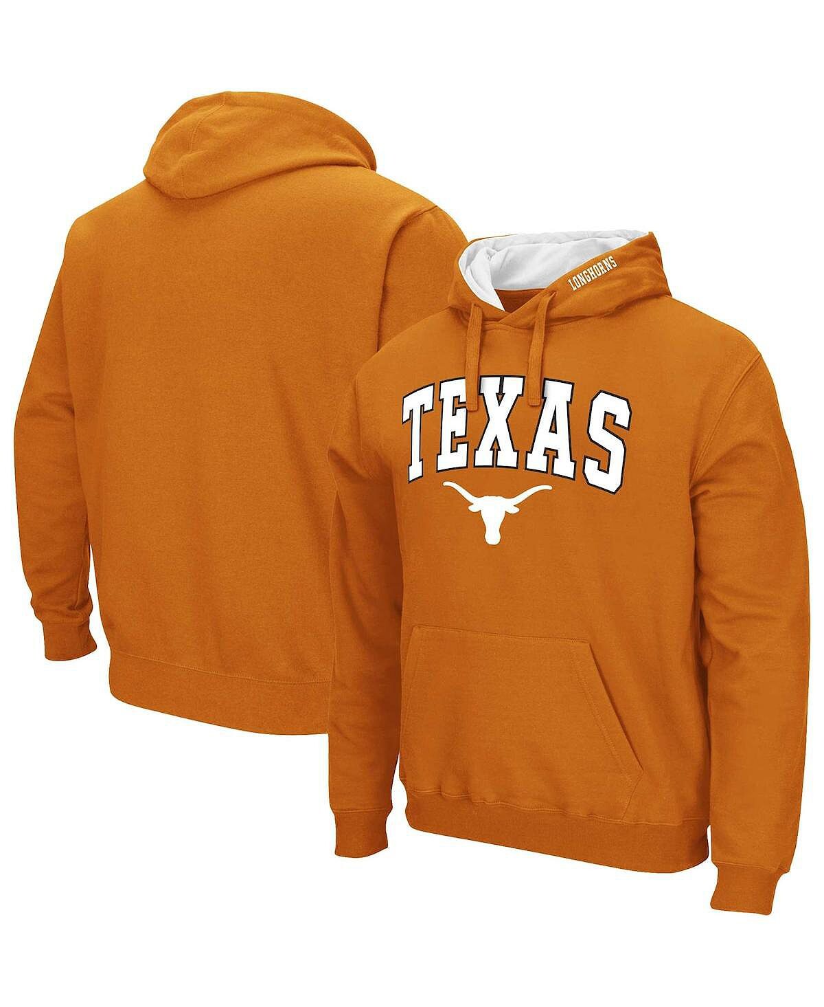 

Мужской пуловер с капюшоном Texas Orange Texas Longhorns Arch & Team Logo 3.0 Colosseum