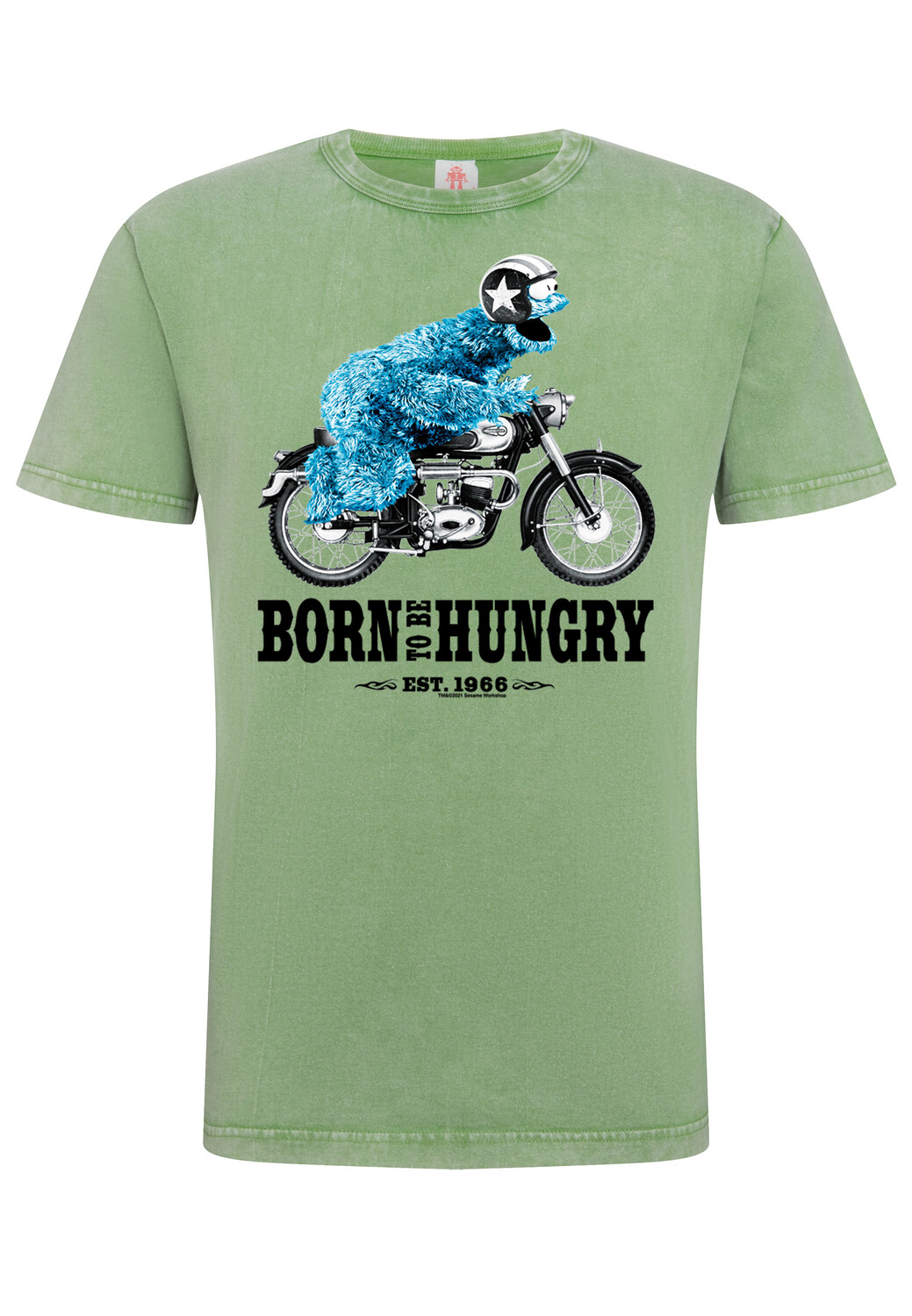 

Футболка Logoshirt Sesamstrasse Krümelmonster Motorrad, светло-зеленый