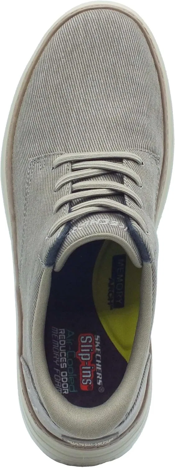 Кроссовки Skechers Slip-Ins 205701 Hyland Justino темно-бежевого цвета, мужские, из ткани — фото 3
