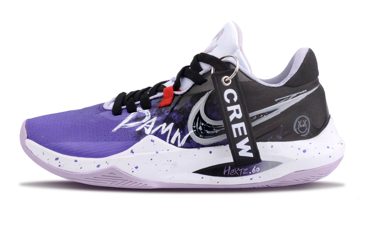 

Nike Точность 6 герц нескользящие низкие баскетбольные кроссовки мужские black purple