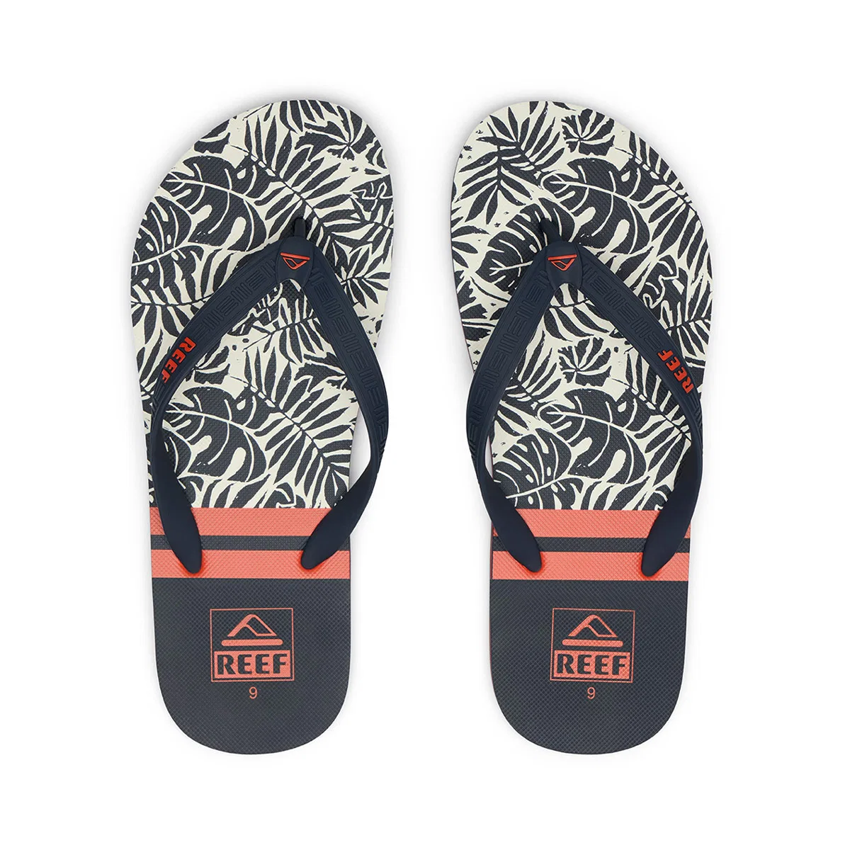 Мужские флип-флопы Reef Seaside Prints тёмно-сине-оранжевые тропические от Reef — фото 3