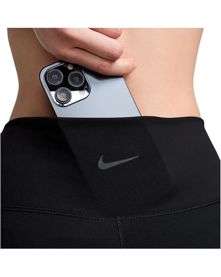 Леггинсы Nike One High-Waisted Crop Leggings, Black — фото 3