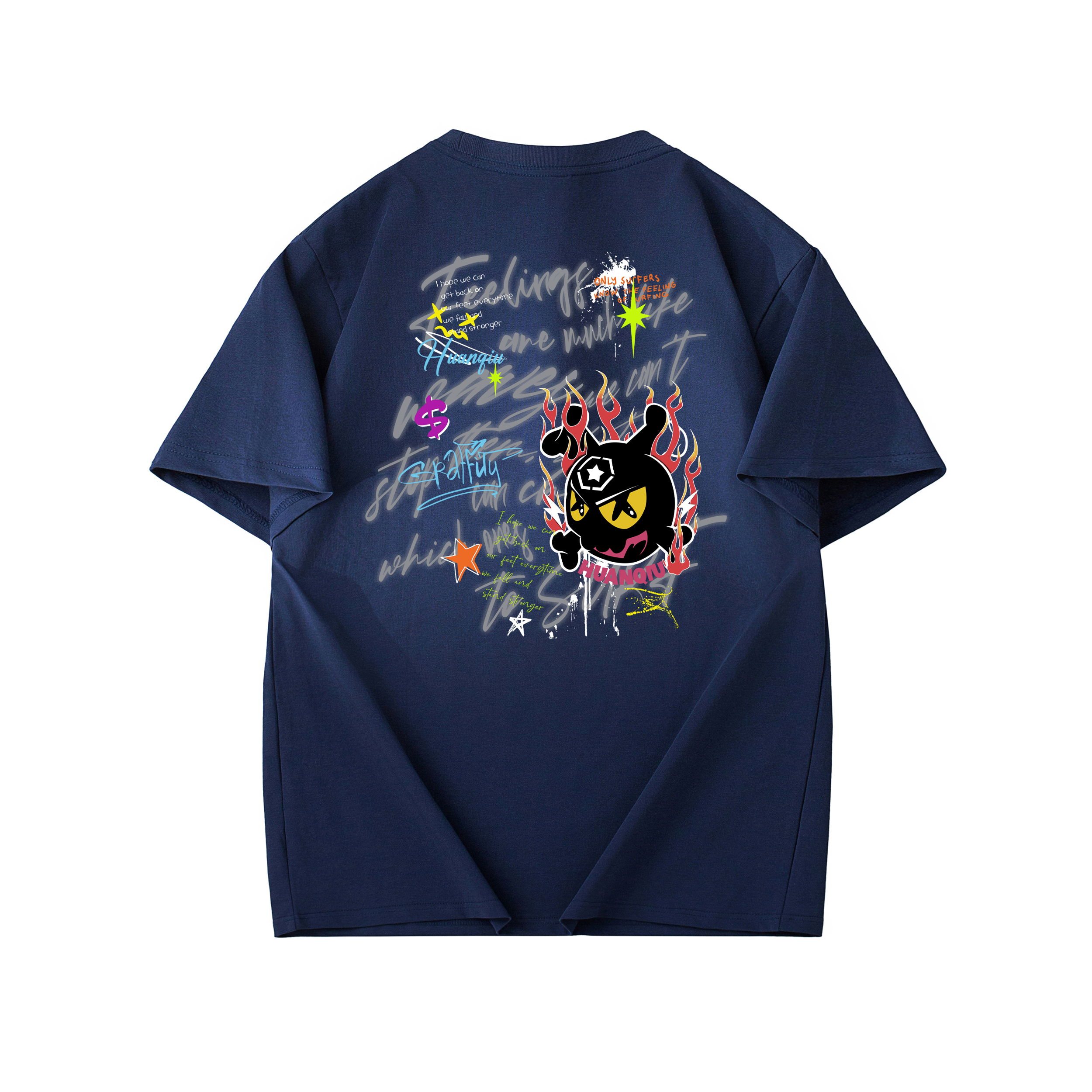 

Футболка Unisex Crew Neck тонкая Heavyweight HUANQIU, темно-синий