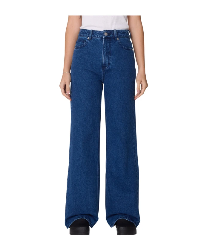 

Джинсы с широкими штанинами и высокой талией Obey, синий