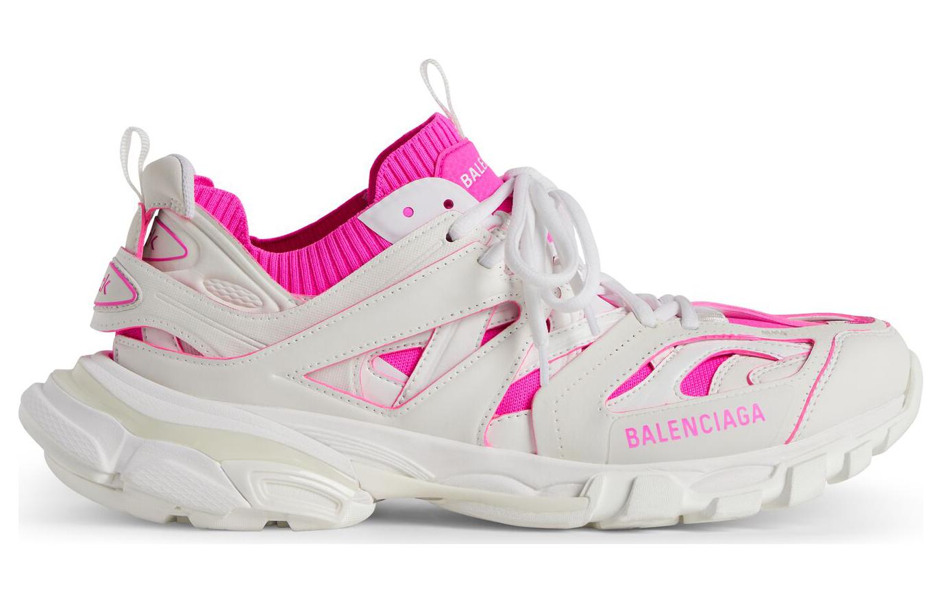 Balenciaga Кроссовки Track Sock Sneakers 'Белые и неоново-розовый, вязаные и нейлоновые', женские — фото 3