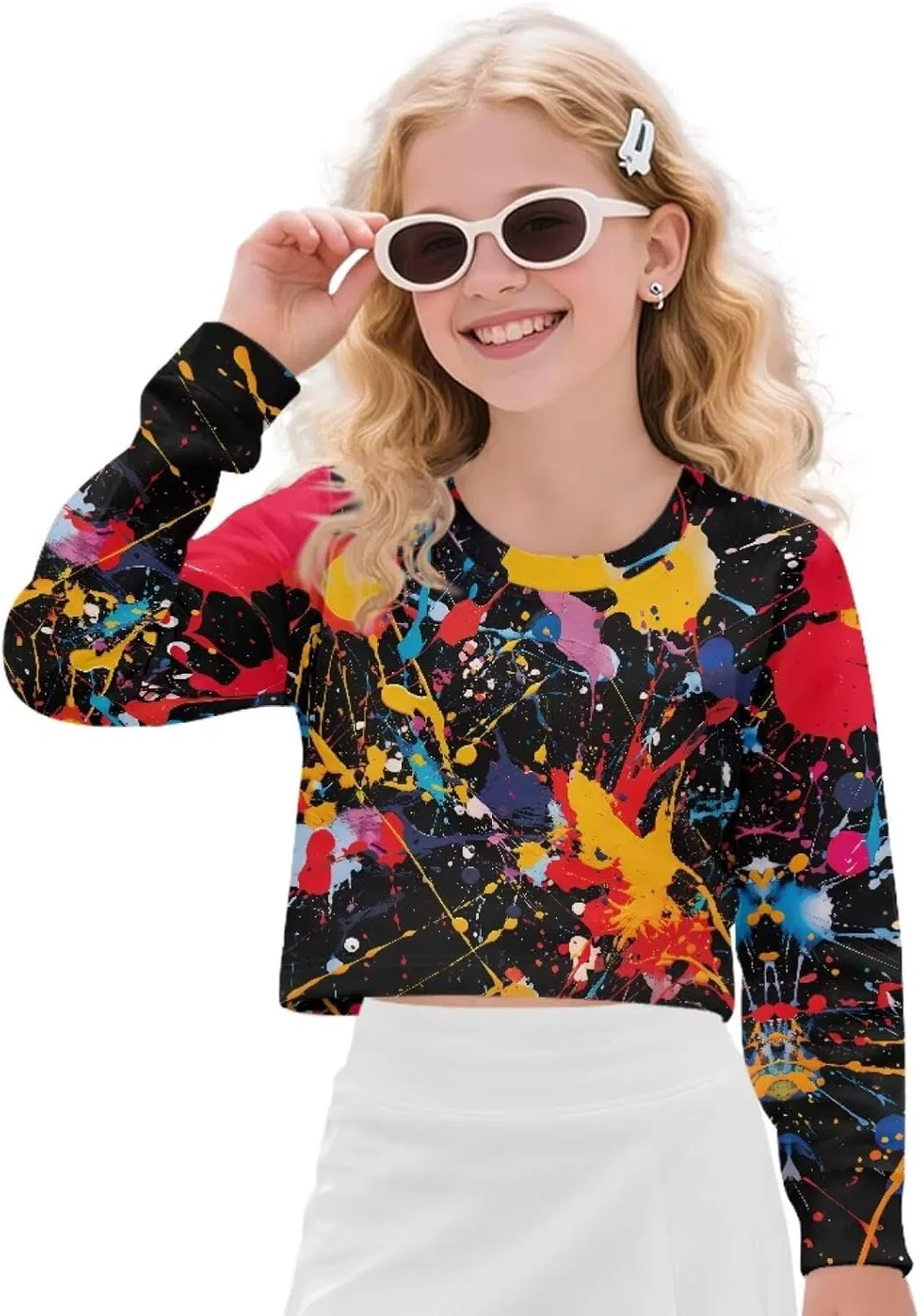 Детский укороченный свитшот Color Splatter, Coldinair, 5-14 лет