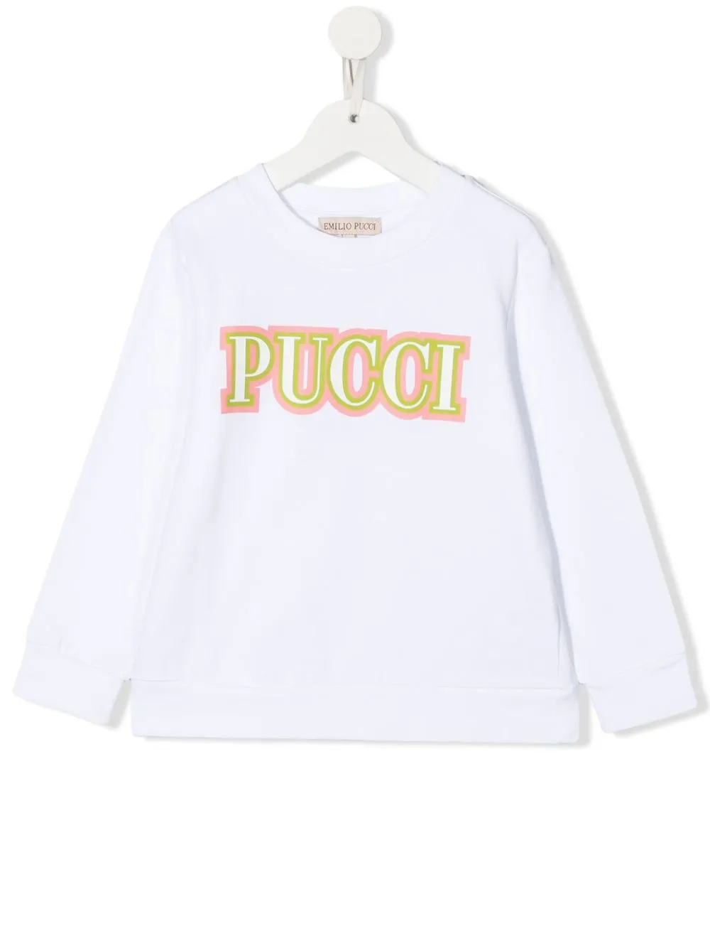 

Футболка с длинными рукавами и логотипом PUCCI Junior, белый