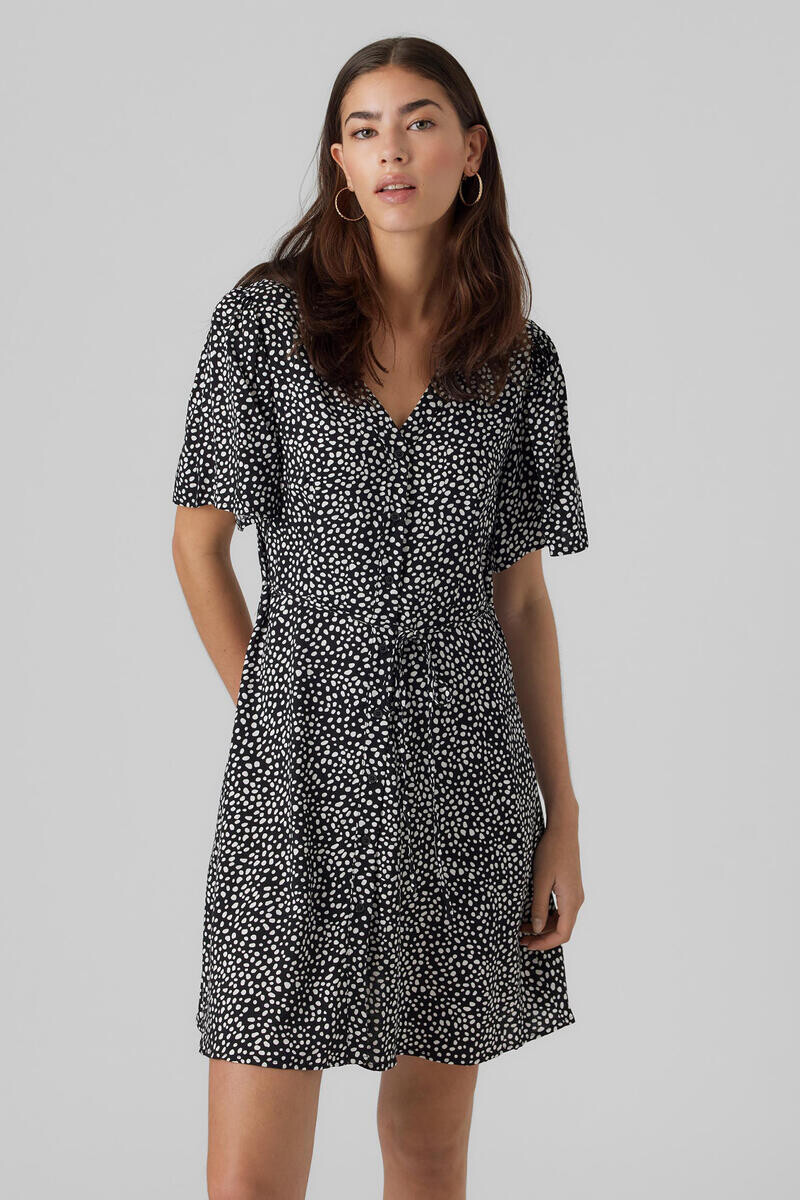 

Короткое платье с V-образным вырезом Vero Moda, черный