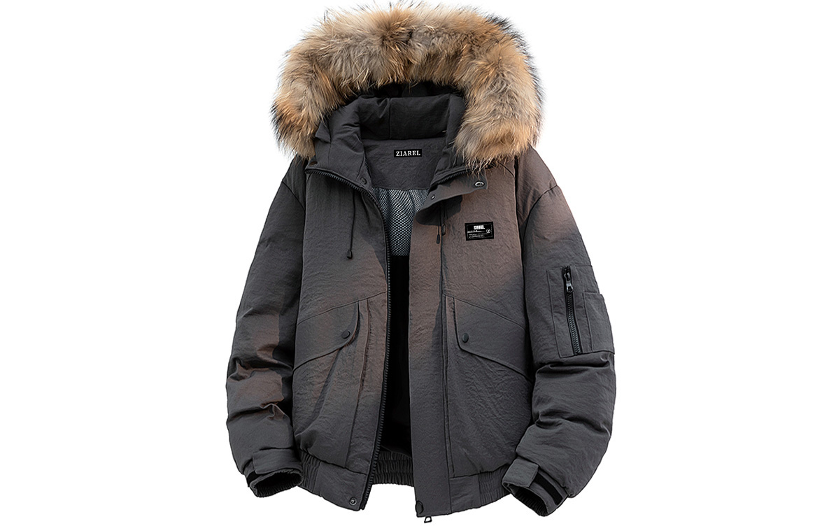 

Пуховик Unisex утепленный парка ZIAREL, темно-серый[removable logo]