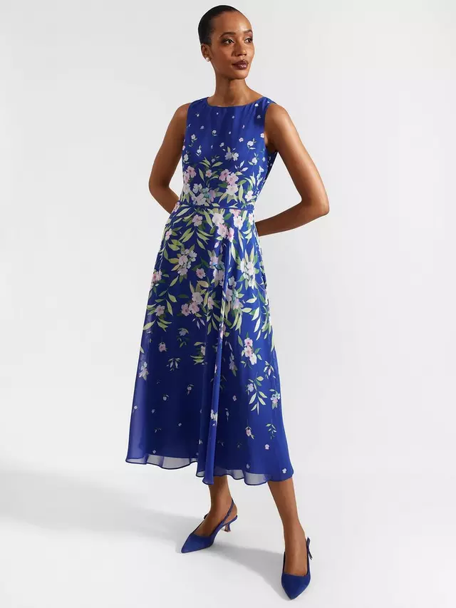 

Платье Hobbs Petite Carly Floral, цвет blue/multi