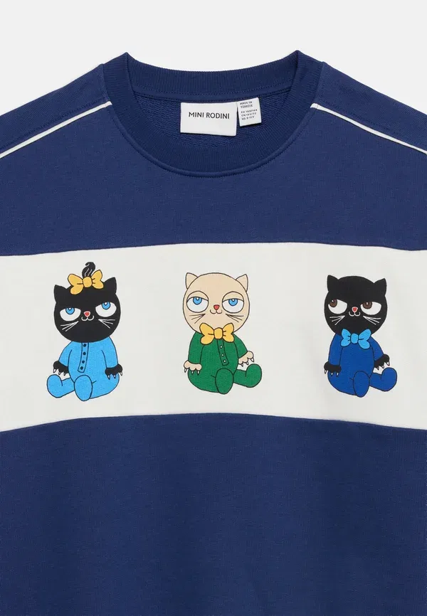 Толстовка Minibabies panel sweatshirt Mini Rodini, синий — фото 3