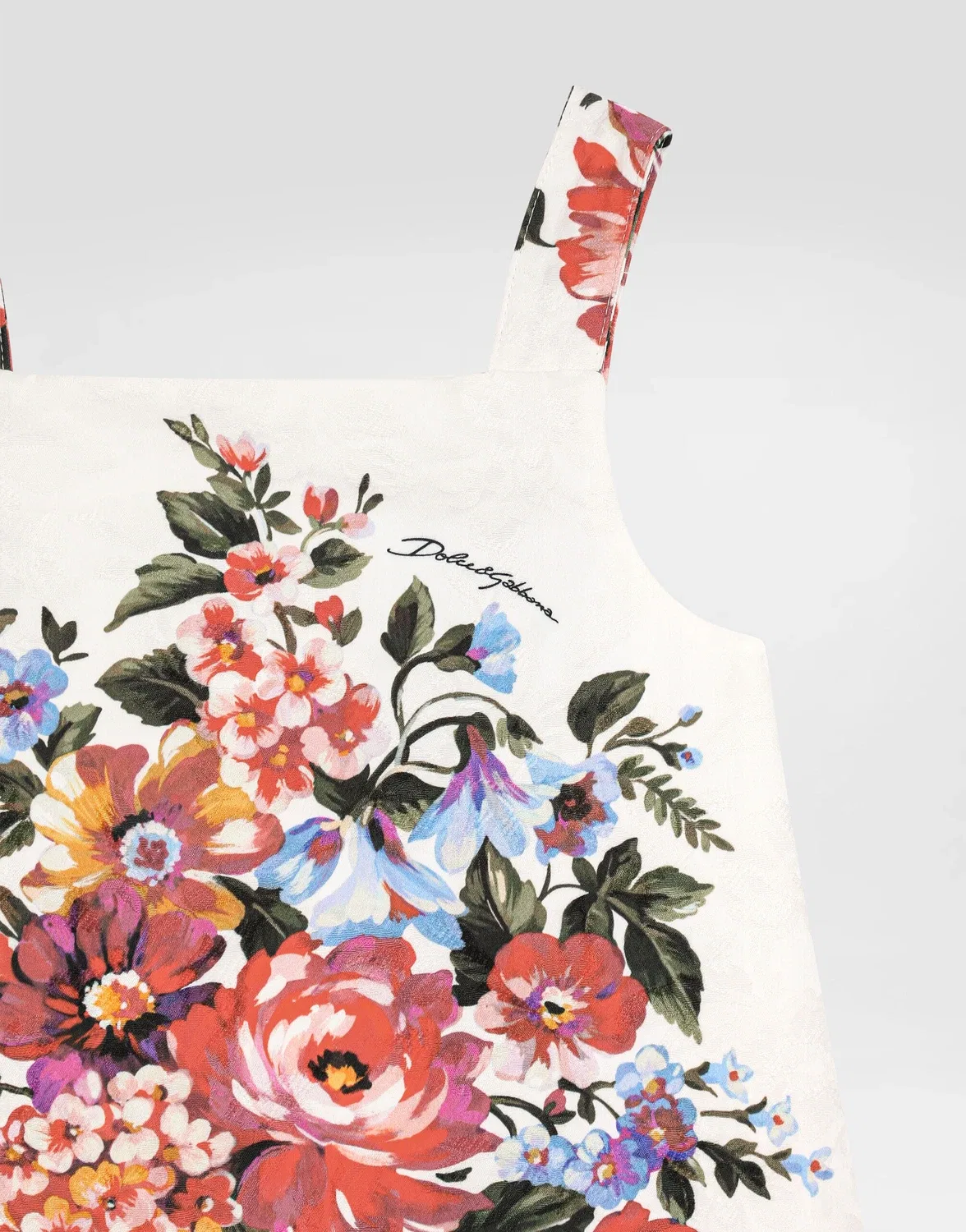 Платье с принтом в виде букета цветов DOLCE & GABBANA, мультиколор — фото 3