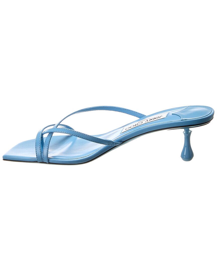 Джимми Чу Этана 50 Кожаные сандалии Jimmy Choo, синий — фото 2