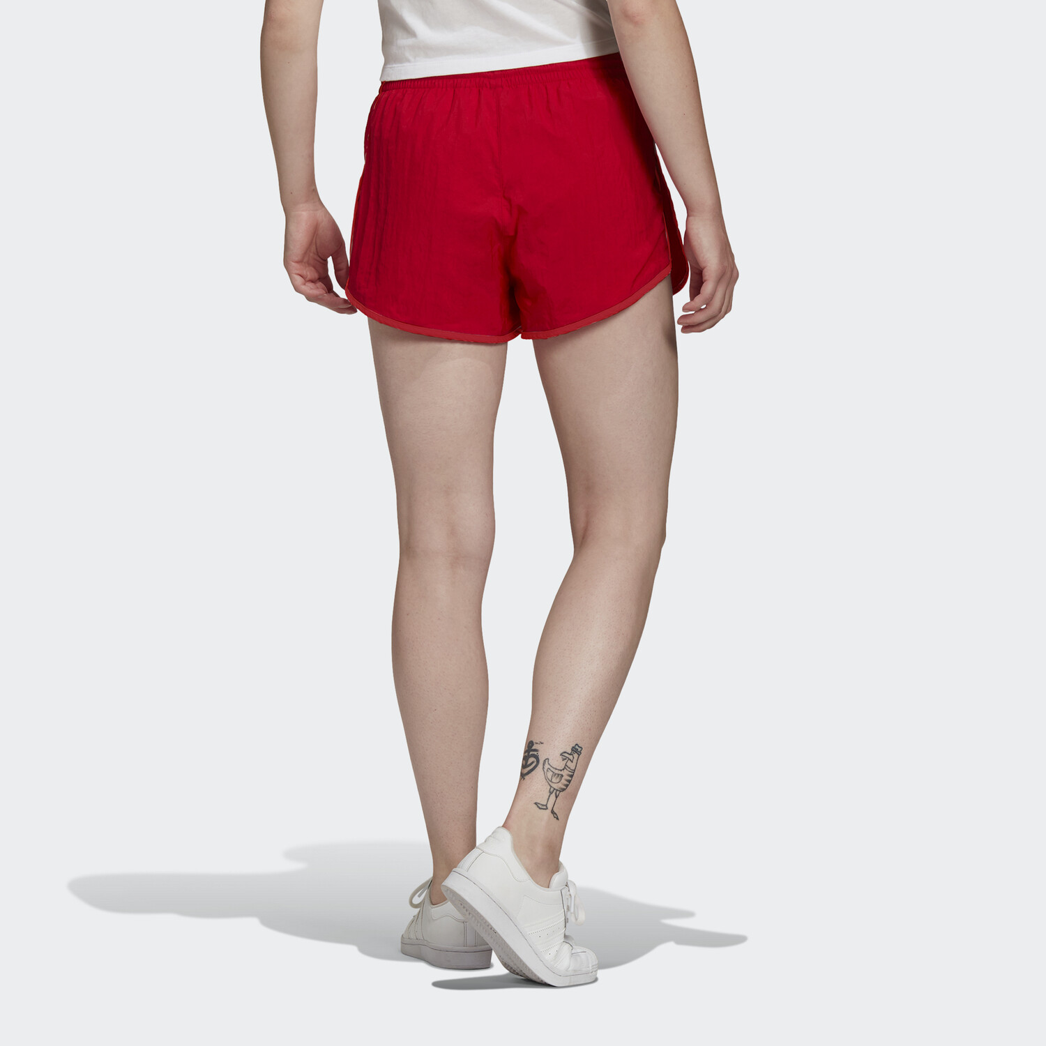 Женские повседневные шорты с тремя полосками, красные Adidas Originals — фото 3