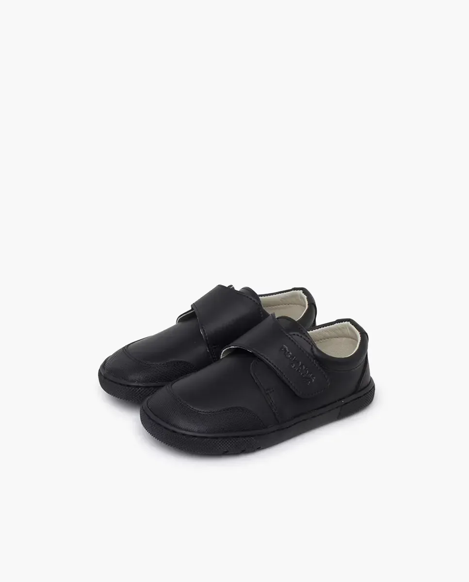 Детские школьные кеды из хлопка с усиленным носком barefoot Pisamonas, черный — фото 2