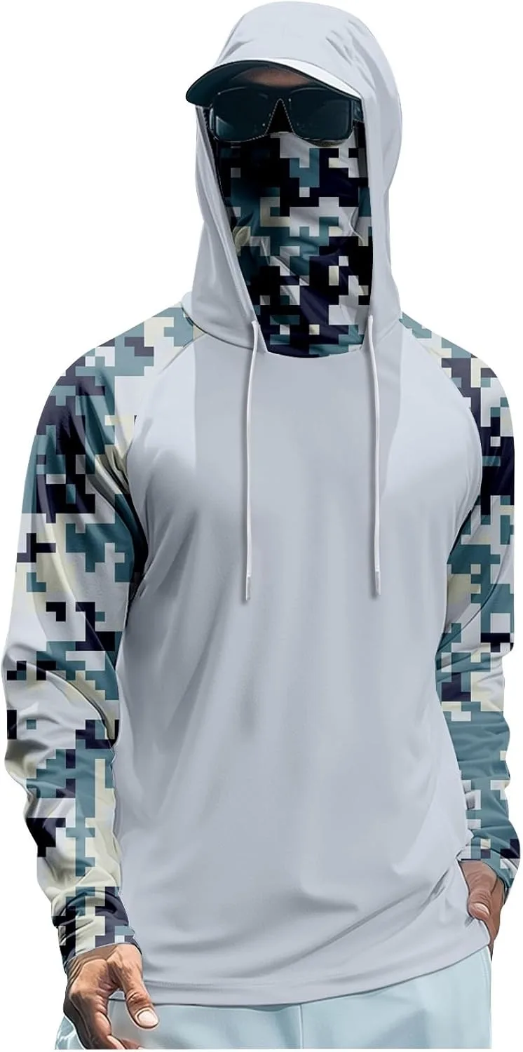 

Мужская толстовка с длинным рукавом для защиты от солнца UPF 50+ с маской