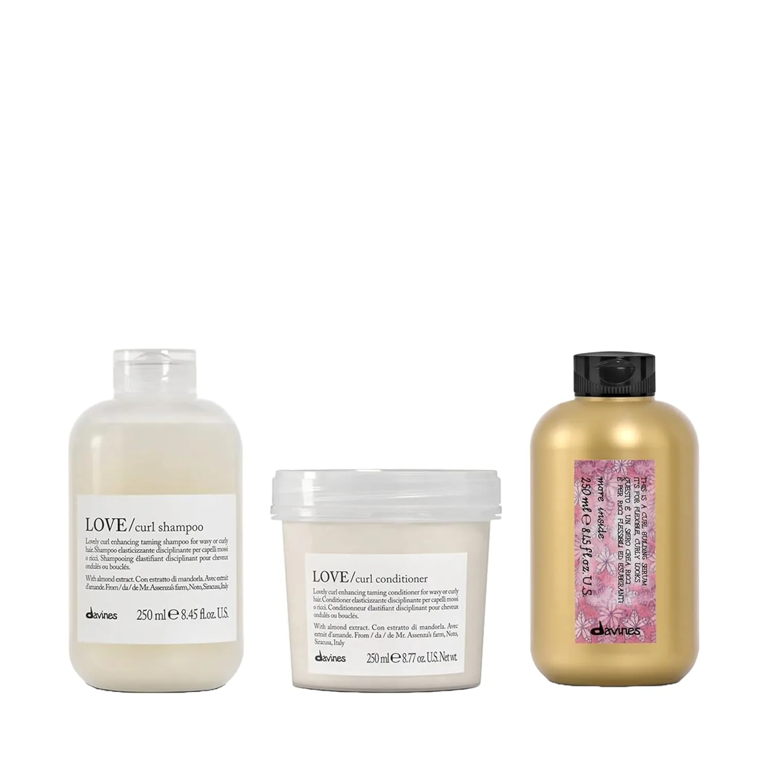 Кондиционер для кудрявых волос Davines LOVE с сывороткой для придания объема кудрям и шампунь для кудрявых волос