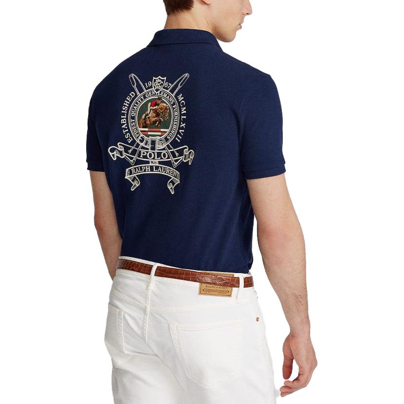 SS23 Футболка поло мужская морской синий Polo Ralph Lauren — фото 3